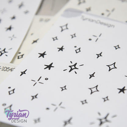 Planner Doodle Stickers | 38 Star Stickers | Variety of Stars | Various Sizes