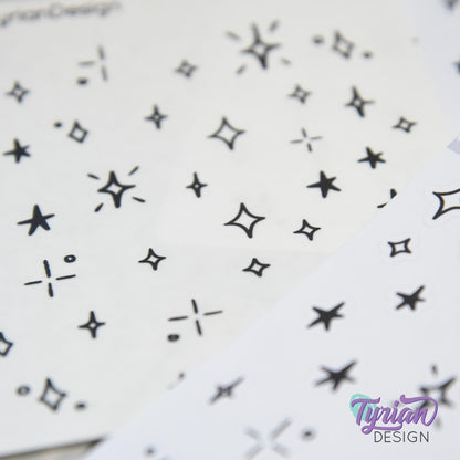 Planner Doodle Stickers | 38 Star Stickers | Variety of Stars | Various Sizes