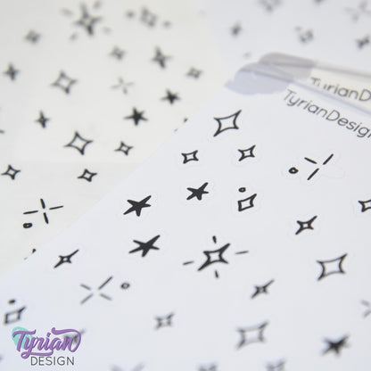 Planner Doodle Stickers | 38 Star Stickers | Variety of Stars | Various Sizes