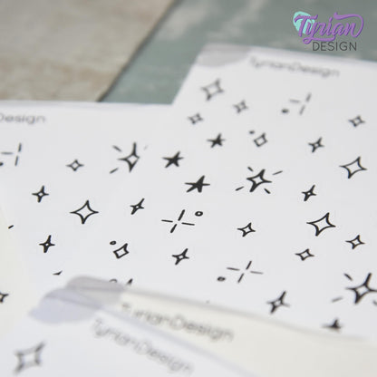 Planner Doodle Stickers | 38 Star Stickers | Variety of Stars | Various Sizes