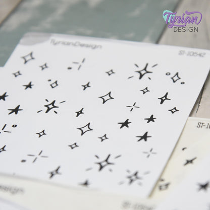 Planner Doodle Stickers | 38 Star Stickers | Variety of Stars | Various Sizes