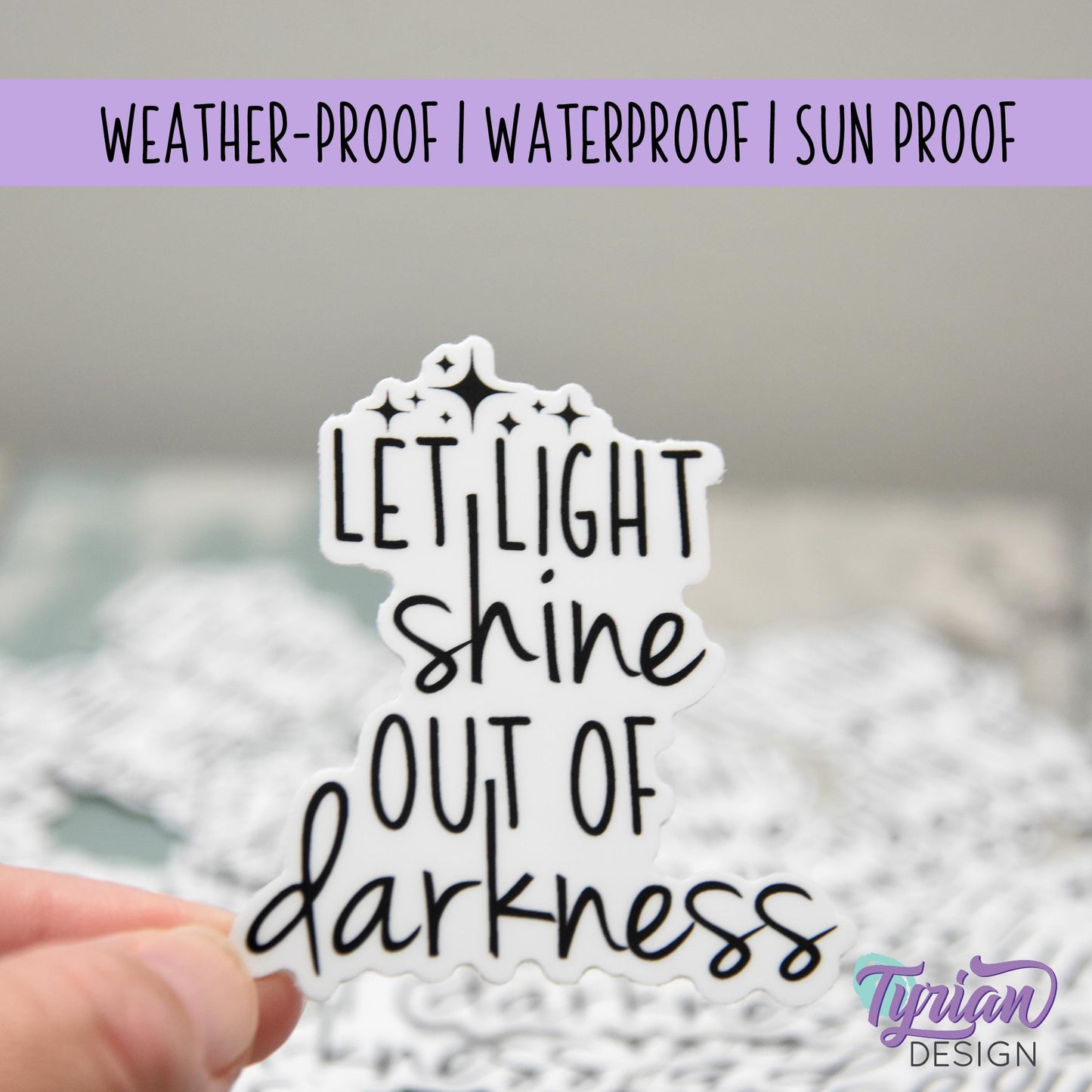 Let Light Shine out of Darkness Vinyl Sticker | Bible Verse Sticker | Light Shine Sticker | High quality weather proof vinyl | 2.28 x 2.5 in