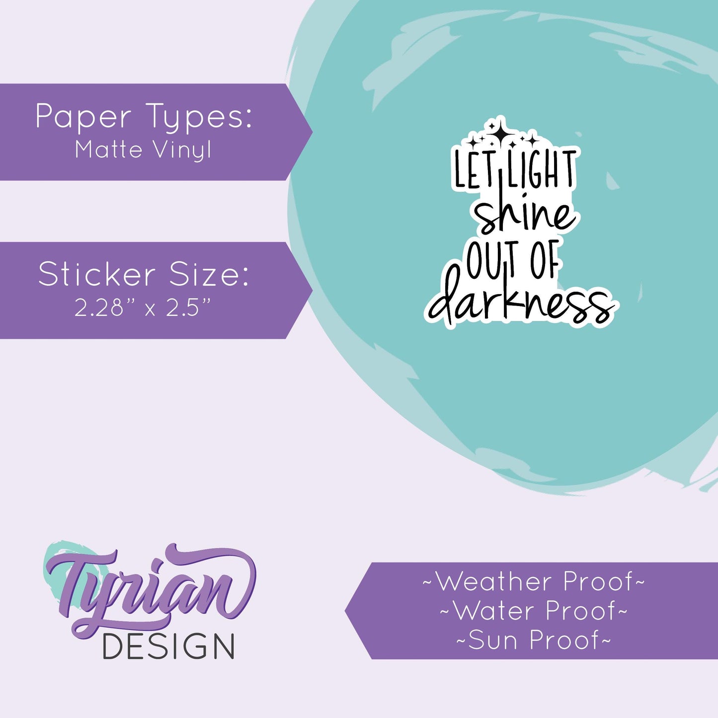 Let Light Shine out of Darkness Vinyl Sticker | Bible Verse Sticker | Light Shine Sticker | High quality weather proof vinyl | 2.28 x 2.5 in