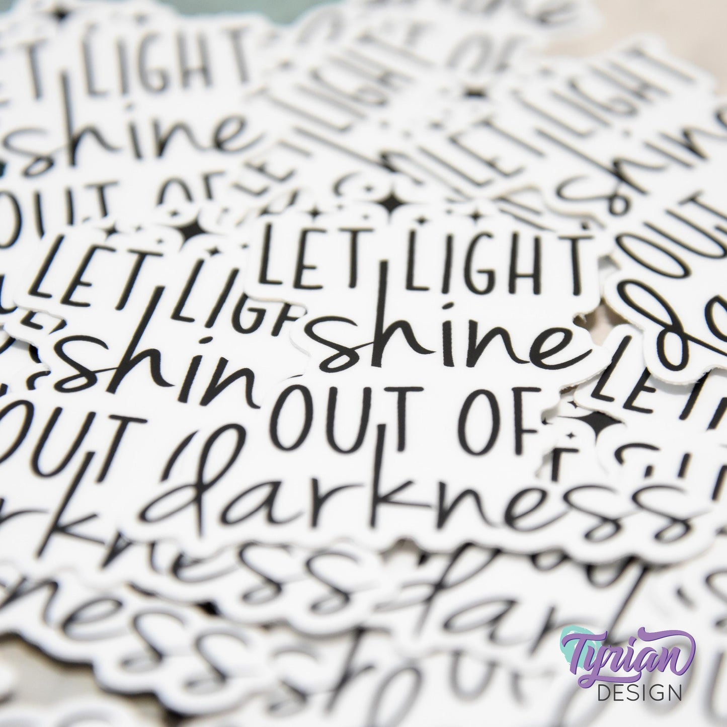 Let Light Shine out of Darkness Vinyl Sticker | Bible Verse Sticker | Light Shine Sticker | High quality weather proof vinyl | 2.28 x 2.5 in