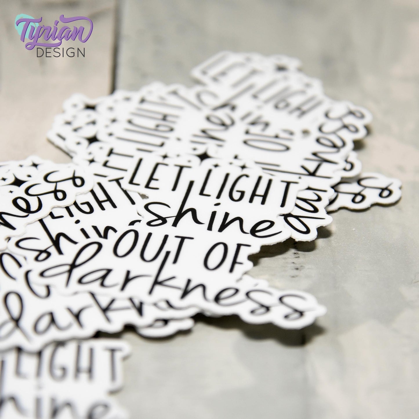 Let Light Shine out of Darkness Vinyl Sticker | Bible Verse Sticker | Light Shine Sticker | High quality weather proof vinyl | 2.28 x 2.5 in