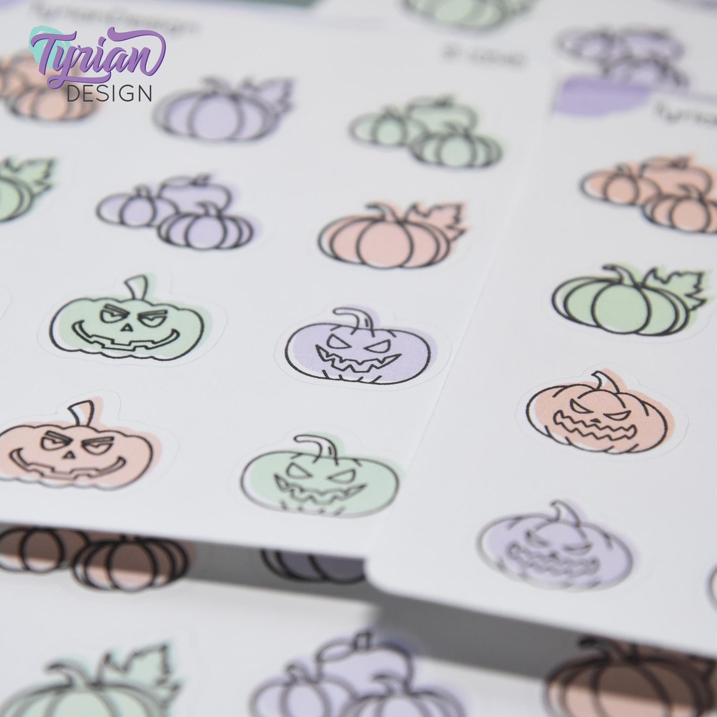 Pastel Halloween Pumpkins | 12 Stickers
