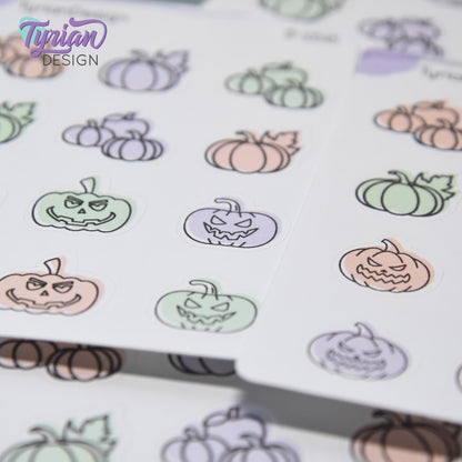 Pastel Halloween Pumpkins | 12 Stickers