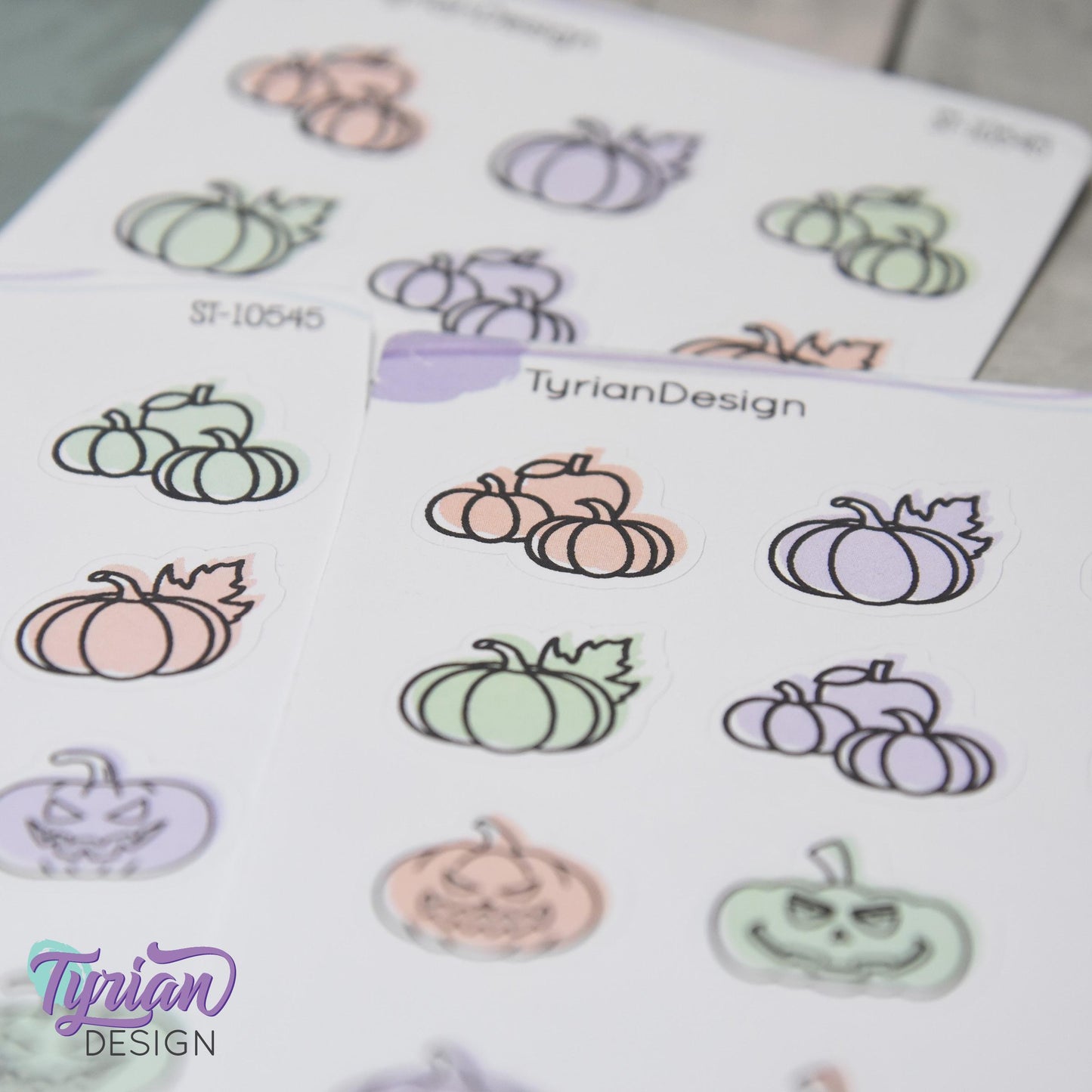 Pastel Halloween Pumpkins | 12 Stickers