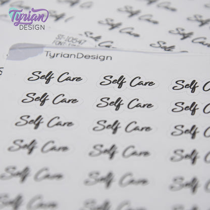 Self Care Stickers | 24 Stickers | .86" x .4"  Each | Randi Font.