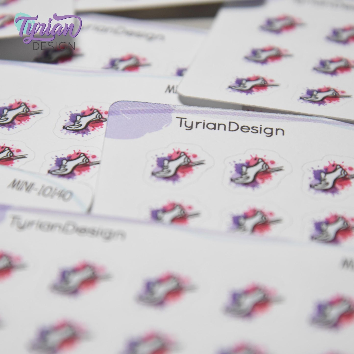 Running Stickers | Mini Sheet of Walking Shoe | 15 Stickers | .5 x .5" each | 3.375" x 2.125" Mini Sheet | White or Clear Matte