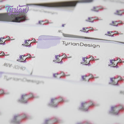 Running Stickers | Mini Sheet of Walking Shoe | 15 Stickers | .5 x .5" each | 3.375" x 2.125" Mini Sheet | White or Clear Matte