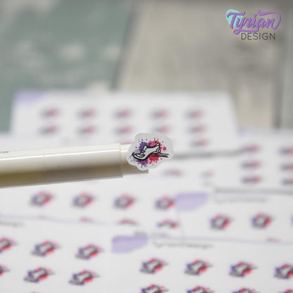 Running Stickers | Mini Sheet of Walking Shoe | 15 Stickers | .5 x .5" each | 3.375" x 2.125" Mini Sheet | White or Clear Matte
