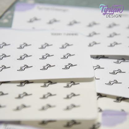 Running Stickers | Tiny Walking stickers on a mini sheet | 18 stickers | .44 x .36" each | Athletic shoe icon sticker | White or Clear Matte