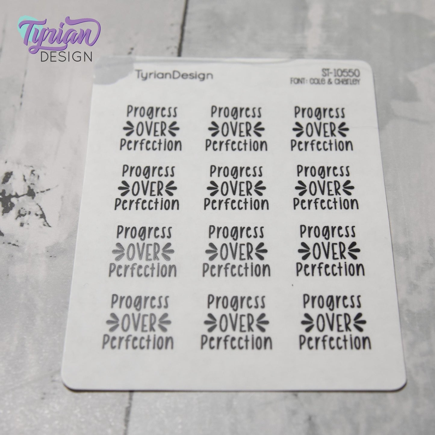 Progress over Perfection Stickers | 12 Stickers per sheet | .83 x .78" each.