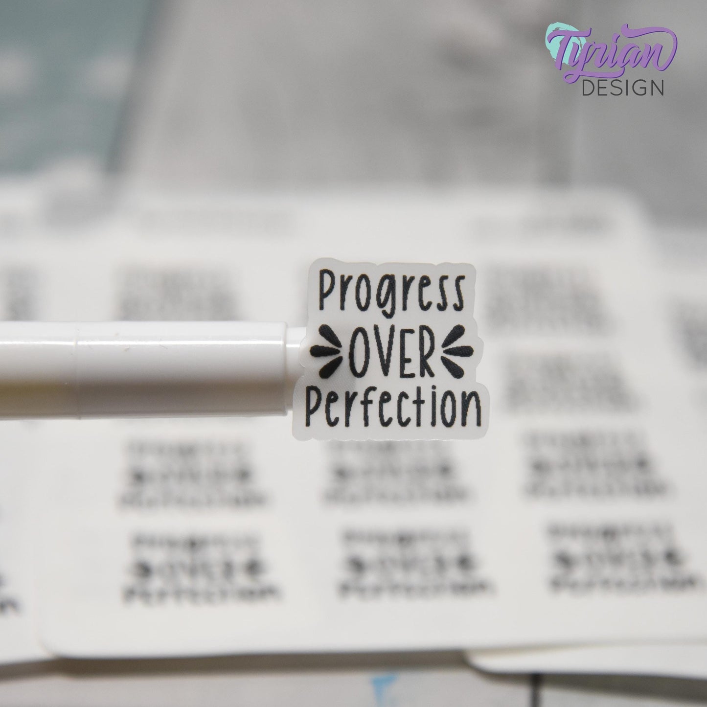 Progress over Perfection Stickers | 12 Stickers per sheet | .83 x .78" each.