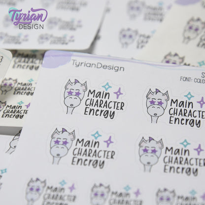 Main Character Energy Stickers | 10 Stickers | 2 sizes  | Dragon Sass Stickers