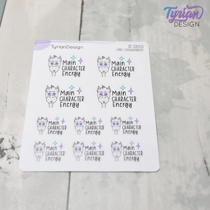 Main Character Energy Stickers | 10 Stickers | 2 sizes  | Dragon Sass Stickers