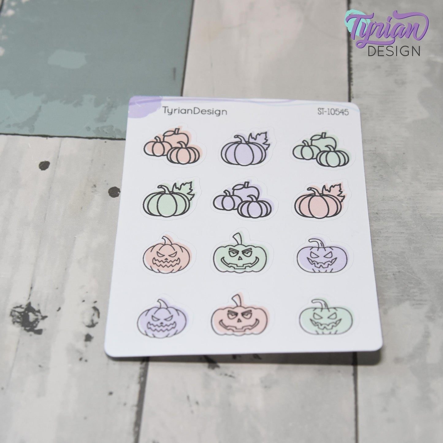 Pastel Halloween Pumpkins | 12 Stickers