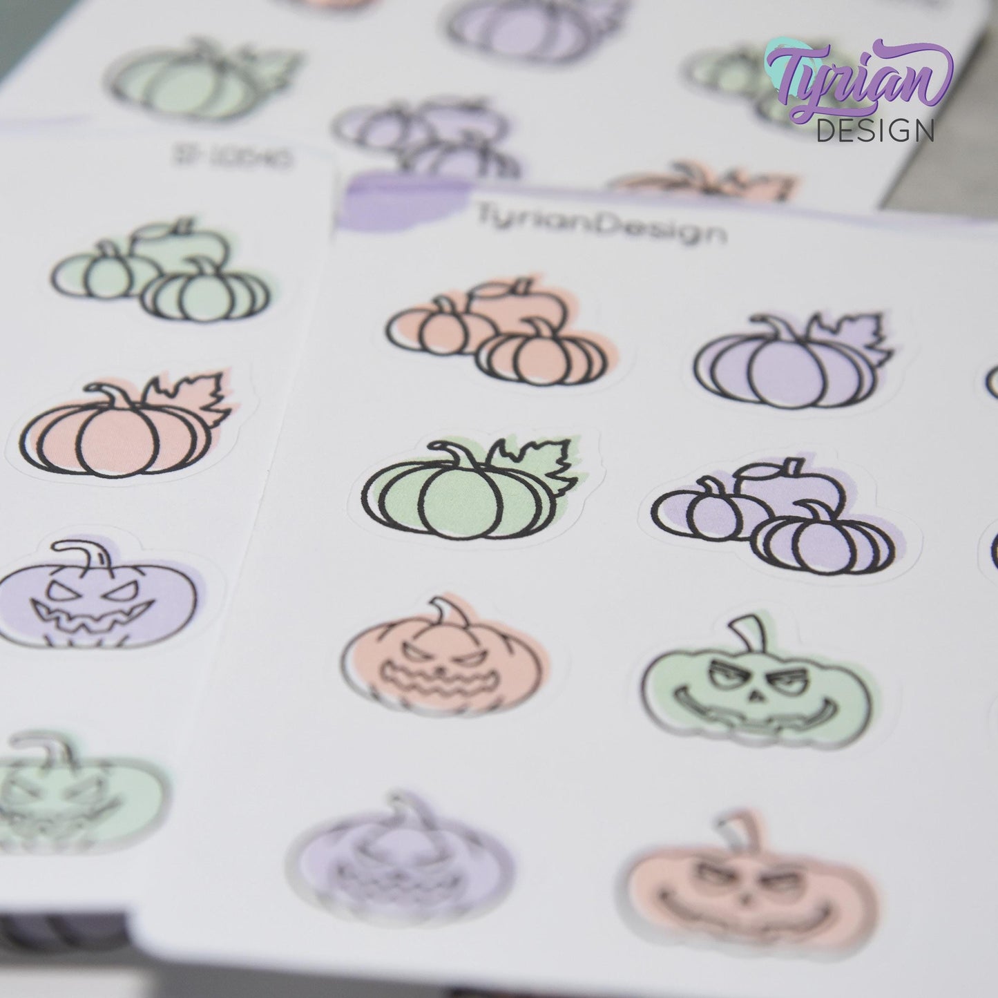 Pastel Halloween Pumpkins | 12 Stickers