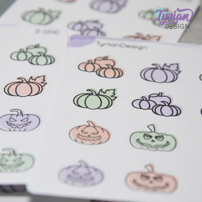 Pastel Halloween Pumpkins | 12 Stickers