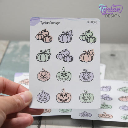 Pastel Halloween Pumpkins | 12 Stickers