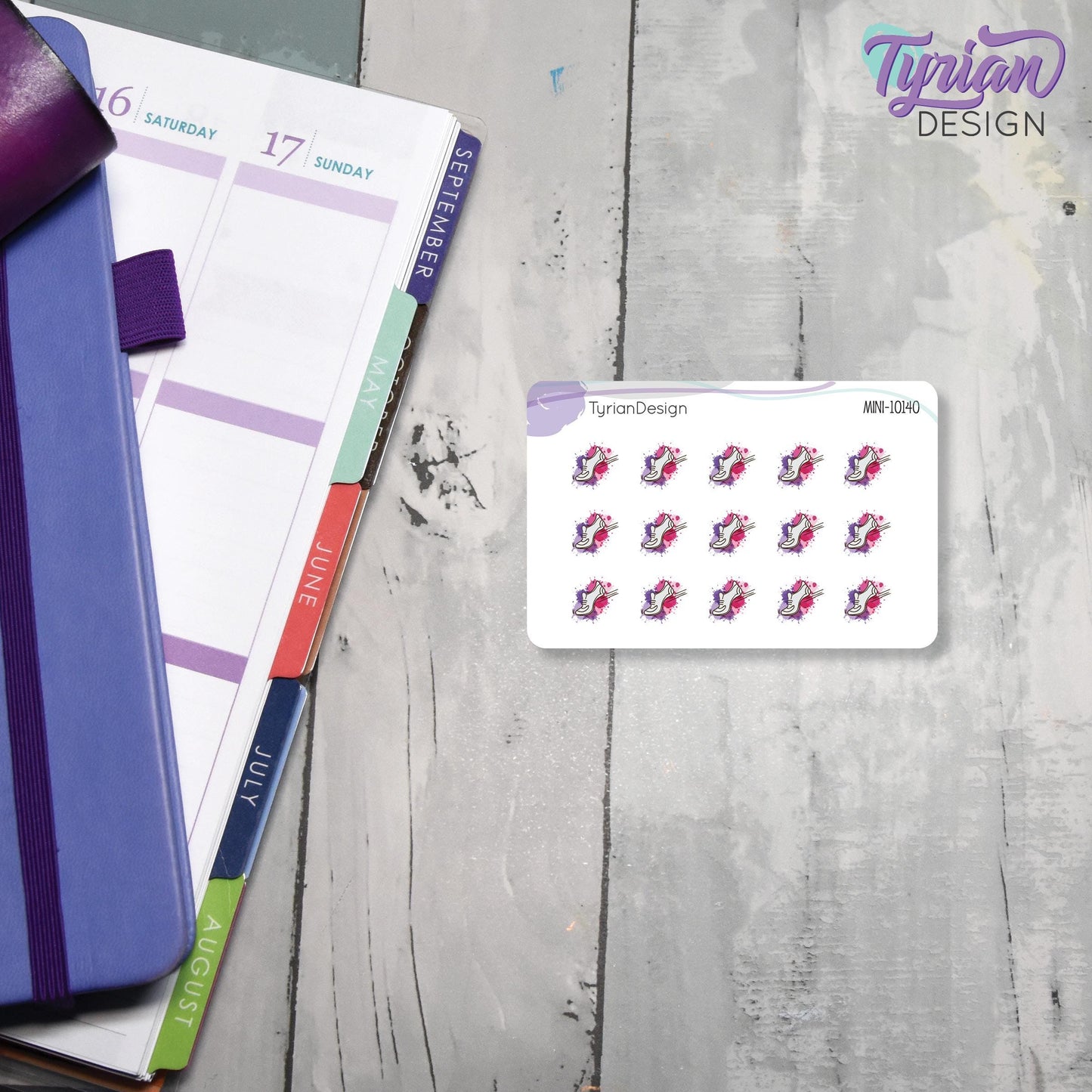 Running Stickers | Mini Sheet of Walking Shoe | 15 Stickers | .5 x .5" each | 3.375" x 2.125" Mini Sheet | White or Clear Matte