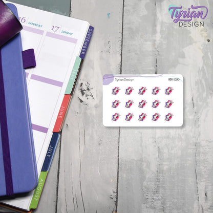 Running Stickers | Mini Sheet of Walking Shoe | 15 Stickers | .5 x .5" each | 3.375" x 2.125" Mini Sheet | White or Clear Matte