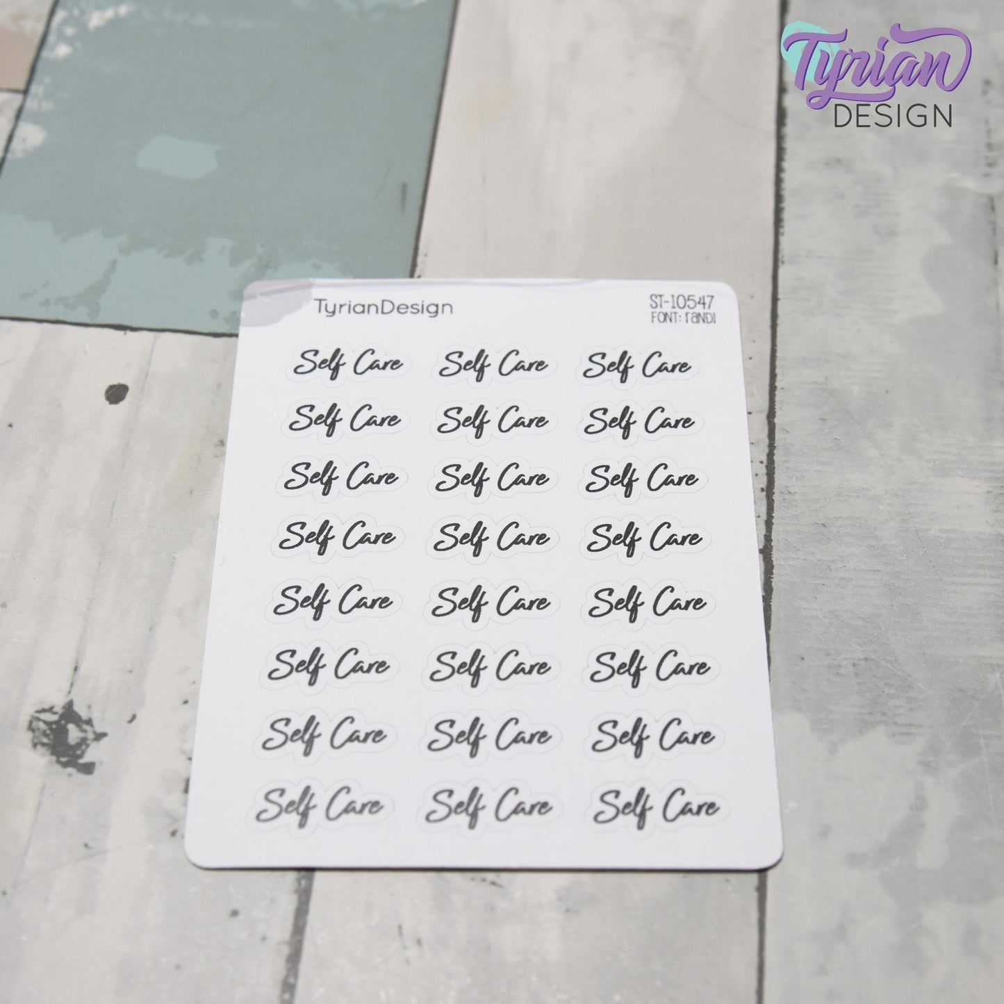 Self Care Stickers | 24 Stickers | .86" x .4"  Each | Randi Font.