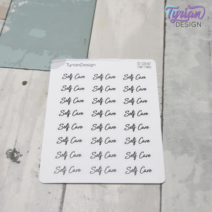 Self Care Stickers | 24 Stickers | .86" x .4"  Each | Randi Font.