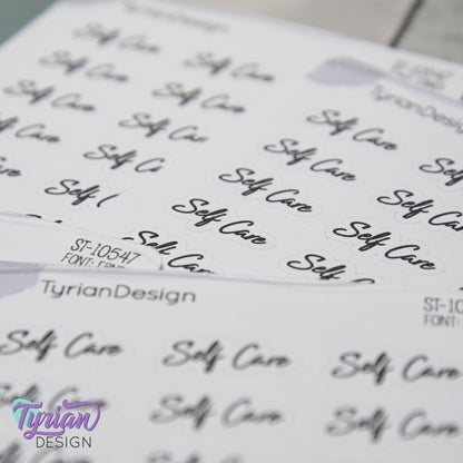 Self Care Stickers | 24 Stickers | .86" x .4"  Each | Randi Font.