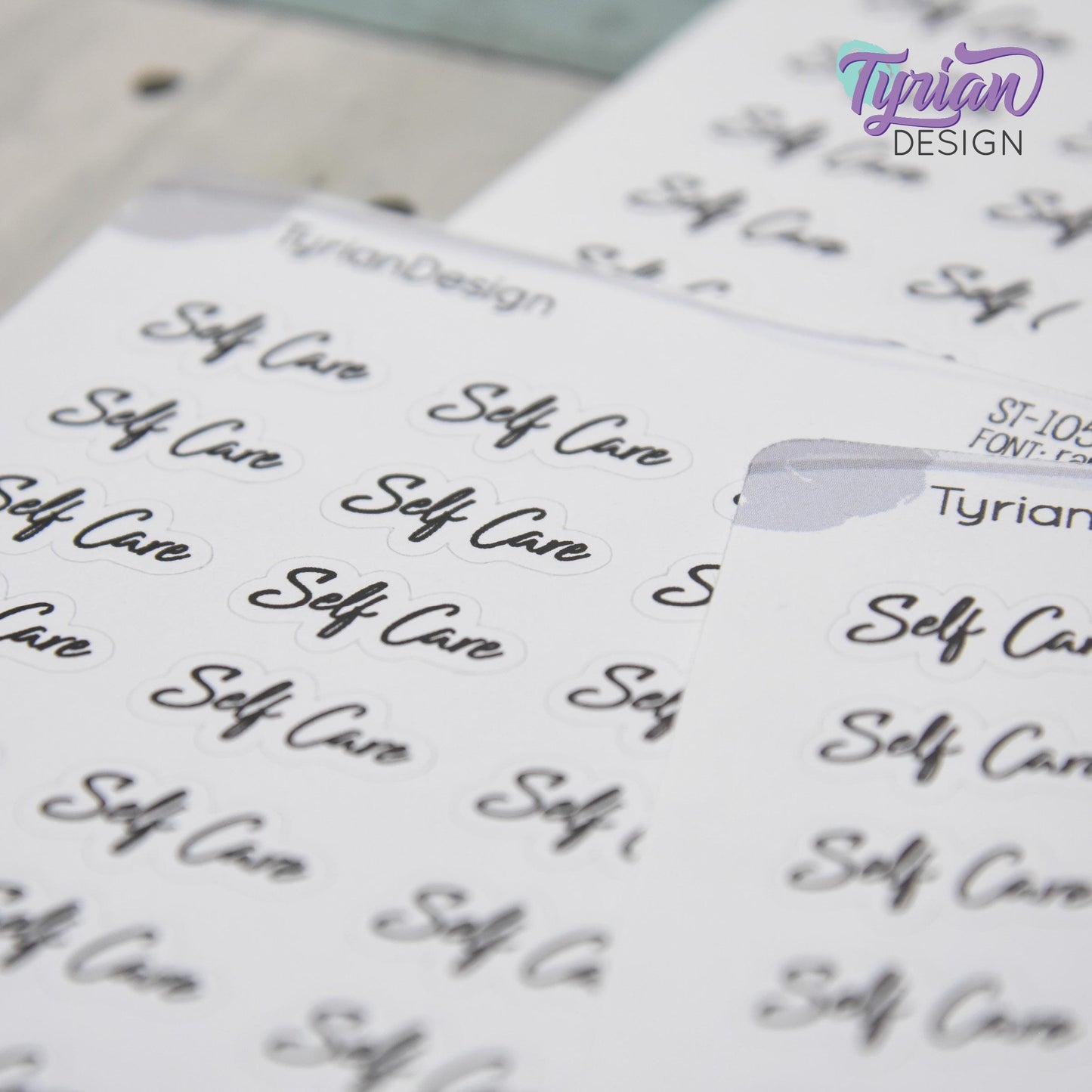 Self Care Stickers | 24 Stickers | .86" x .4"  Each | Randi Font.