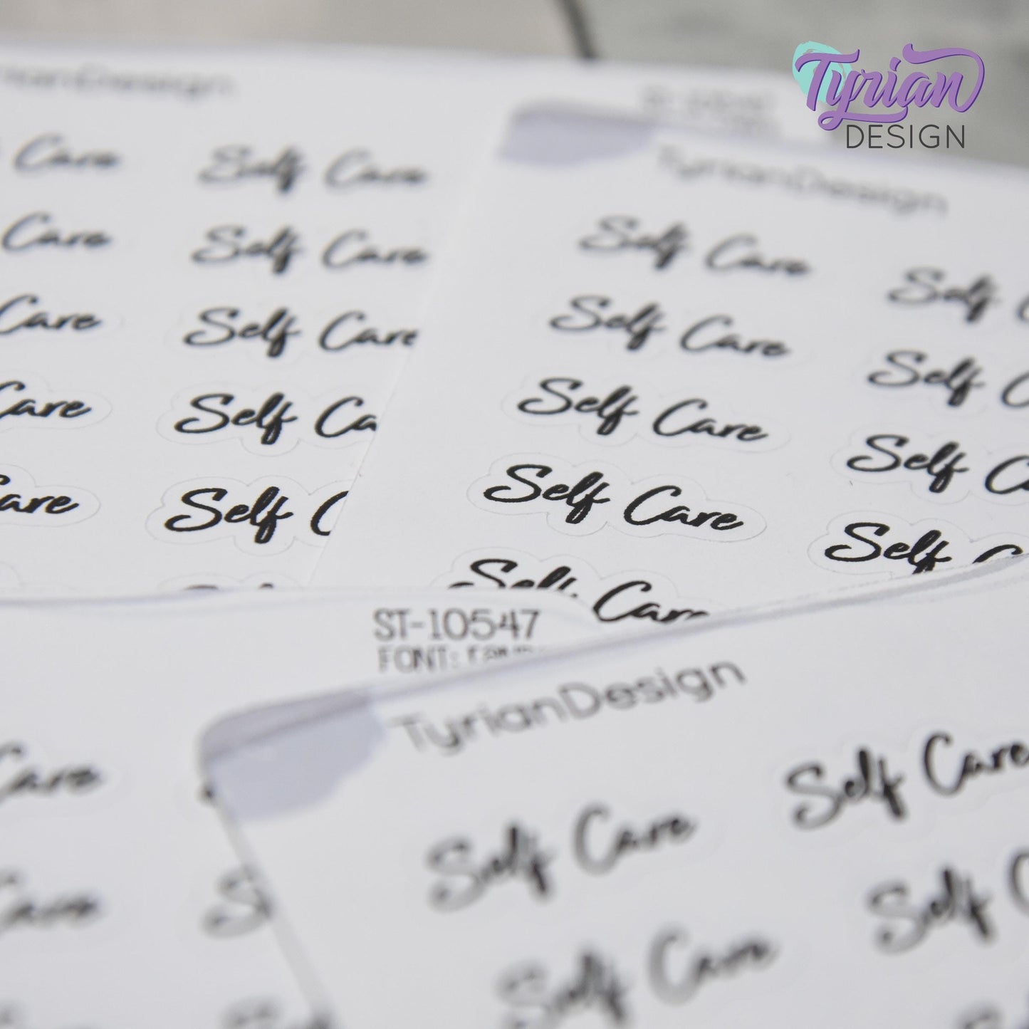 Self Care Stickers | 24 Stickers | .86" x .4"  Each | Randi Font.