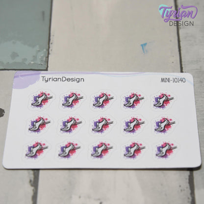 Running Stickers | Mini Sheet of Walking Shoe | 15 Stickers | .5 x .5" each | 3.375" x 2.125" Mini Sheet | White or Clear Matte