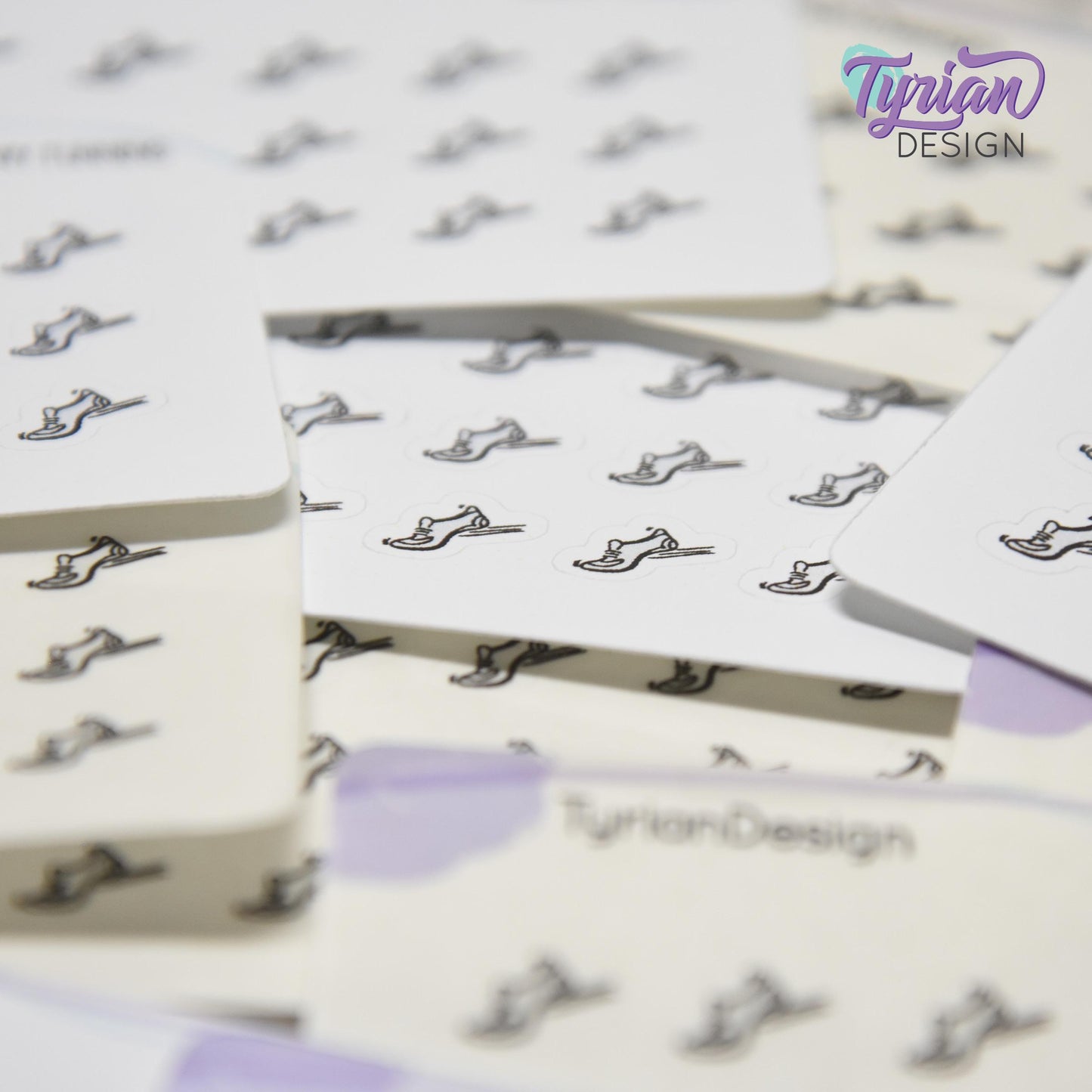 Running Stickers | Tiny Walking stickers on a mini sheet | 18 stickers | .44 x .36" each | Athletic shoe icon sticker | White or Clear Matte