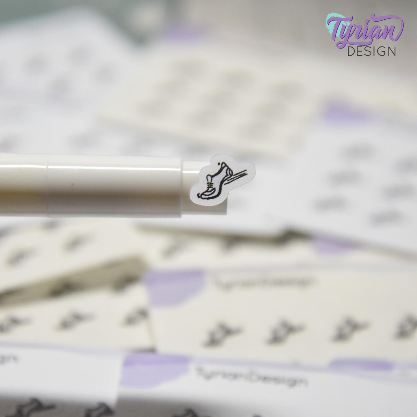 Running Stickers | Tiny Walking stickers on a mini sheet | 18 stickers | .44 x .36" each | Athletic shoe icon sticker | White or Clear Matte