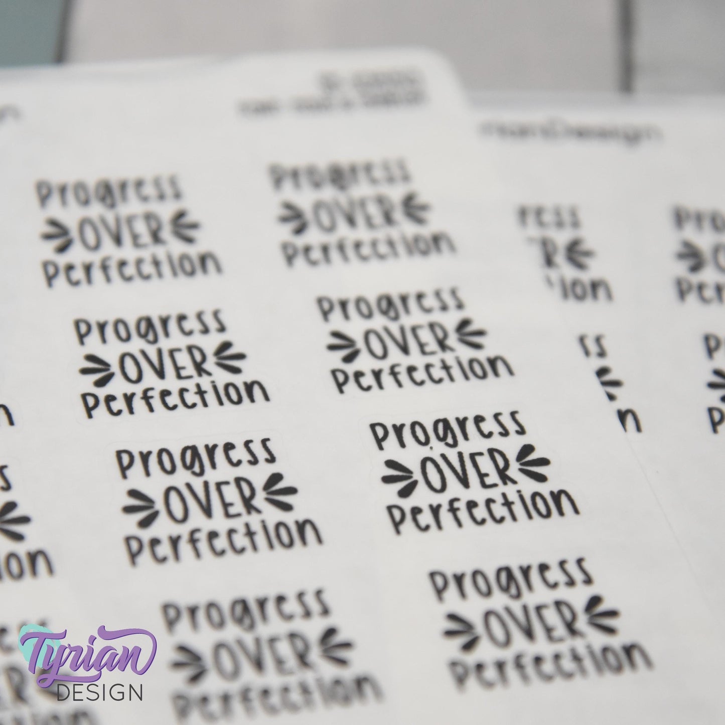 Progress over Perfection Stickers | 12 Stickers per sheet | .83 x .78" each.