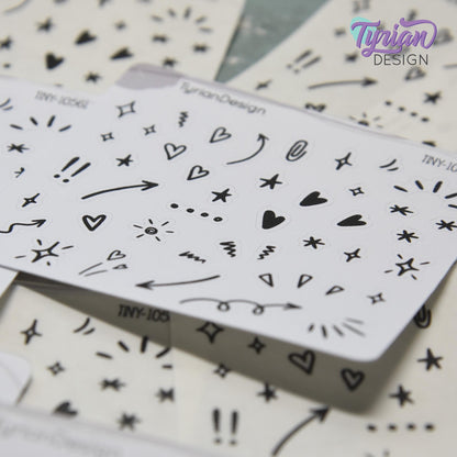 Tiny Planner Doodles Stickers  | 44 Stickers