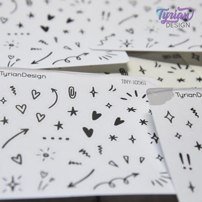 Tiny Planner Doodles Stickers  | 44 Stickers