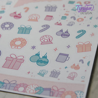 Holiday Journal Stickers | 34 Stickers