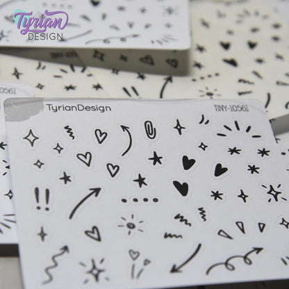 Tiny Planner Doodles Stickers  | 44 Stickers
