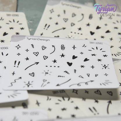 Tiny Planner Doodles Stickers  | 44 Stickers