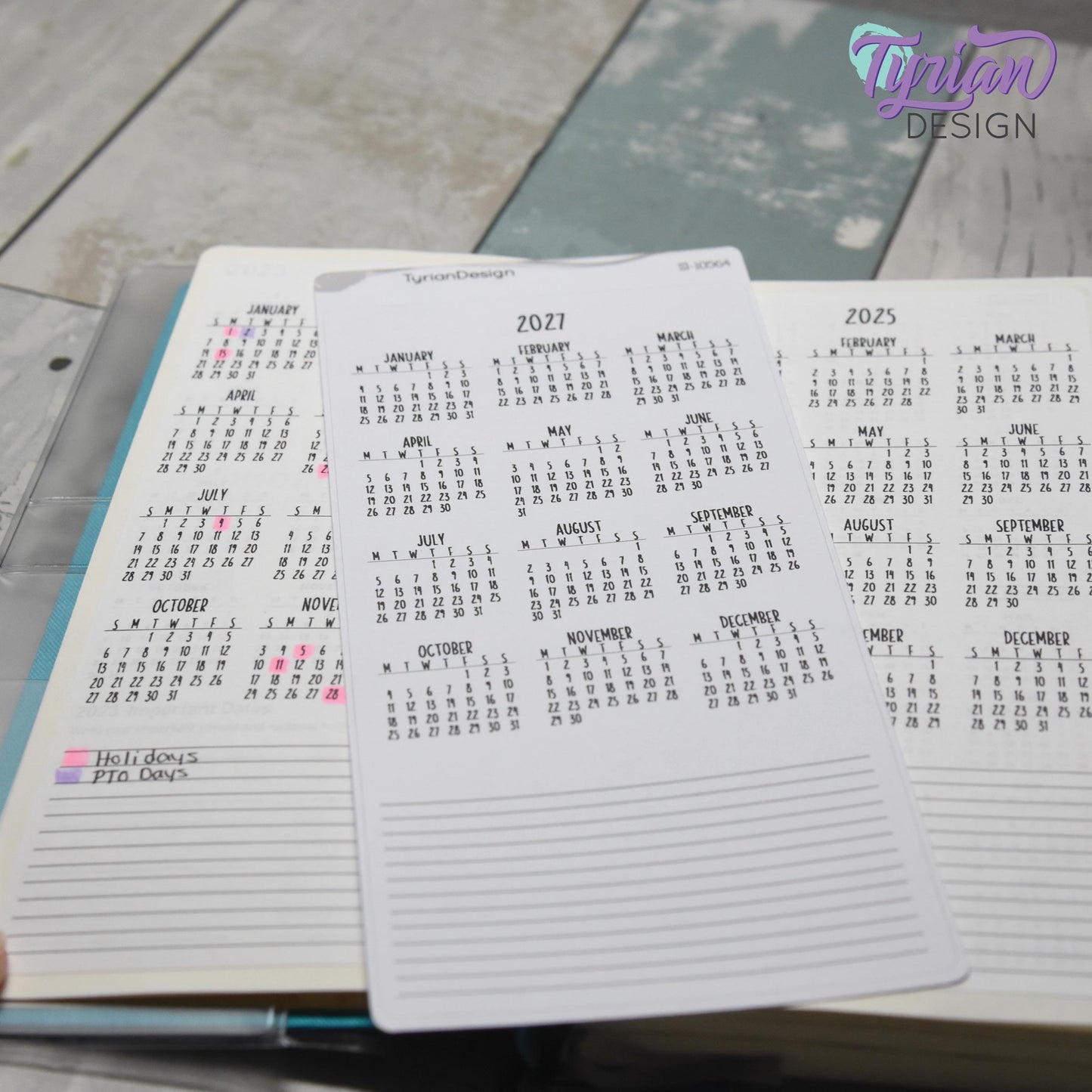 2027 Monthly Sticker Hobonichi Weeks | Monday Start | 1 Sticker | Sized to fit full page