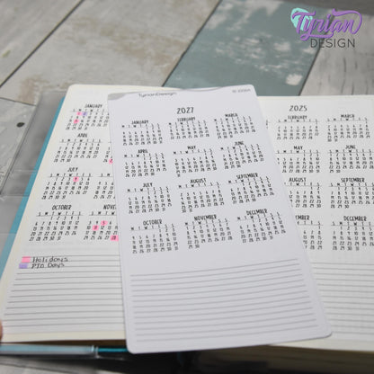 2027 Monthly Sticker Hobonichi Weeks | Monday Start | 1 Sticker | Sized to fit full page