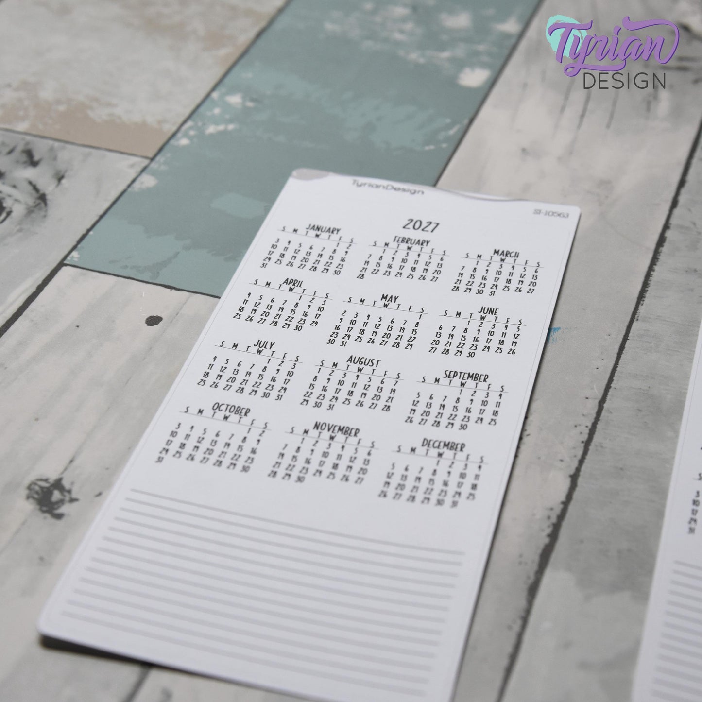 2027 Monthly Sticker |  Hobonichi Weeks| 1 Sticker