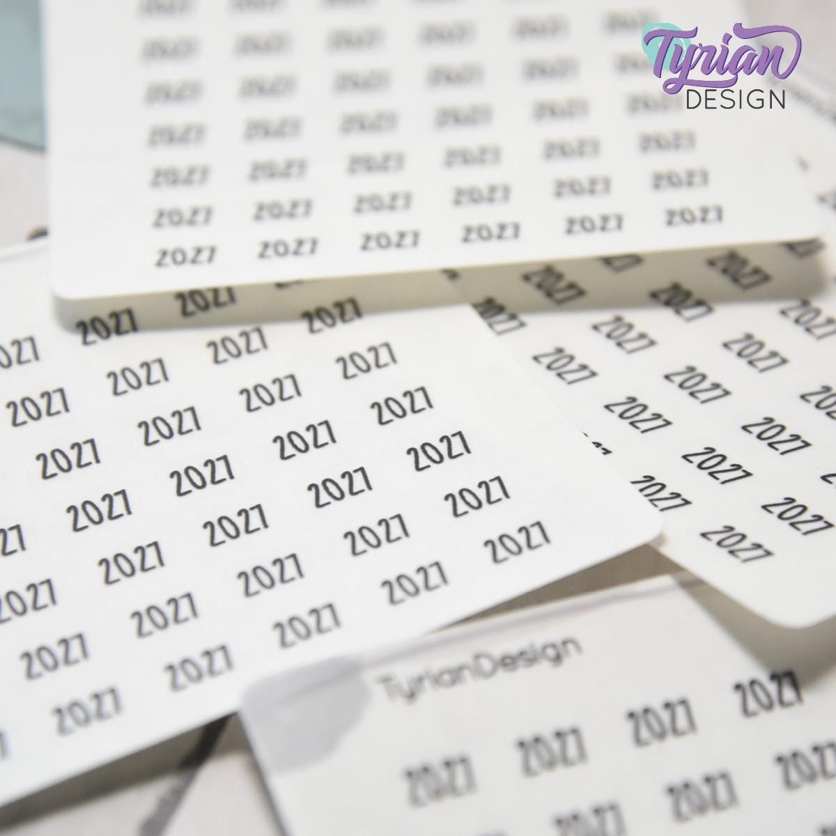 Tiny 2027 Stickers | 42 Stickers | .38 x .27" each | Font: Charley