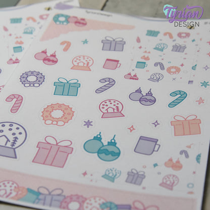 Holiday Journal Stickers | 34 Stickers