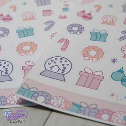 Holiday Journal Stickers | 34 Stickers