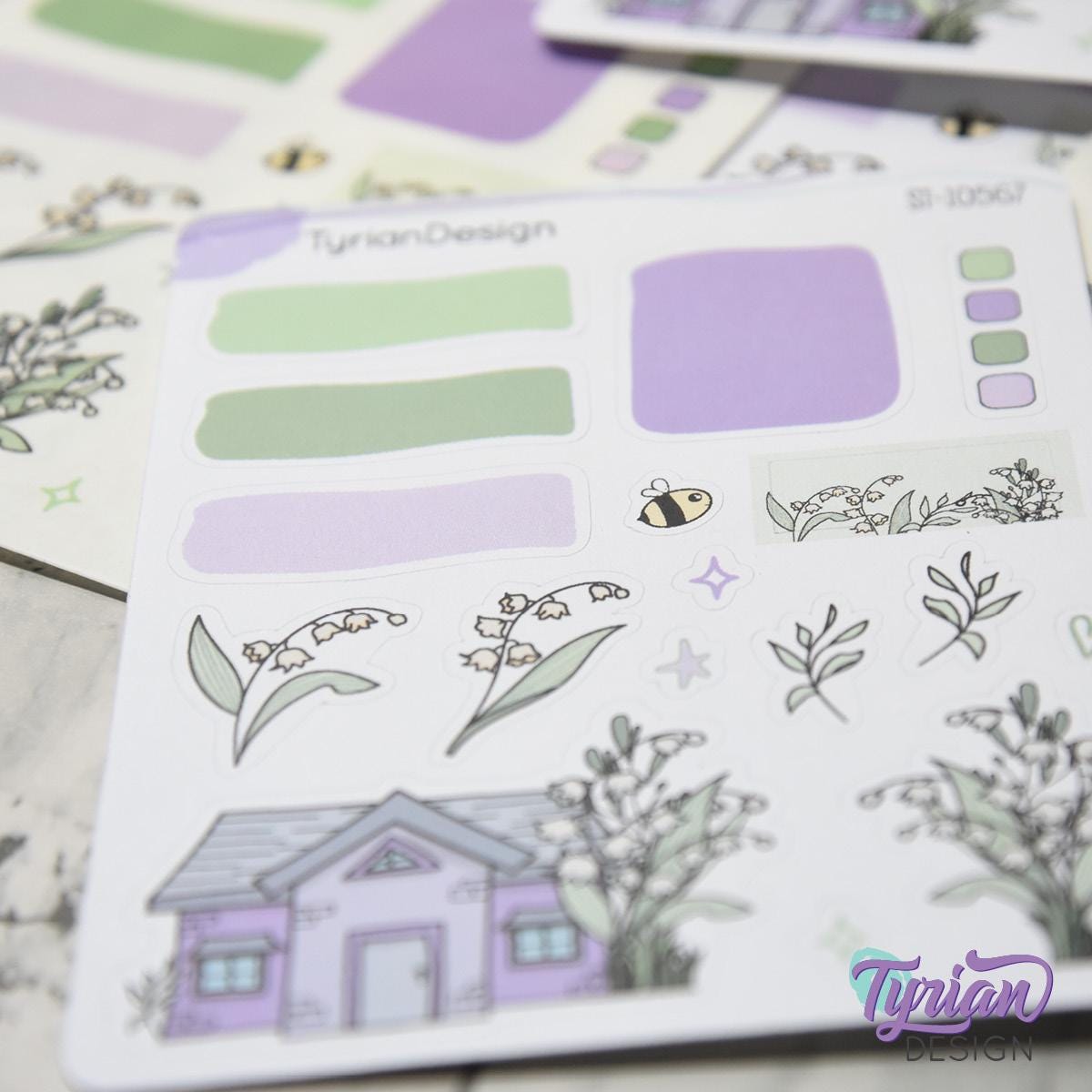 Lily of the Valley House Journal Stickers | 17 Stickers