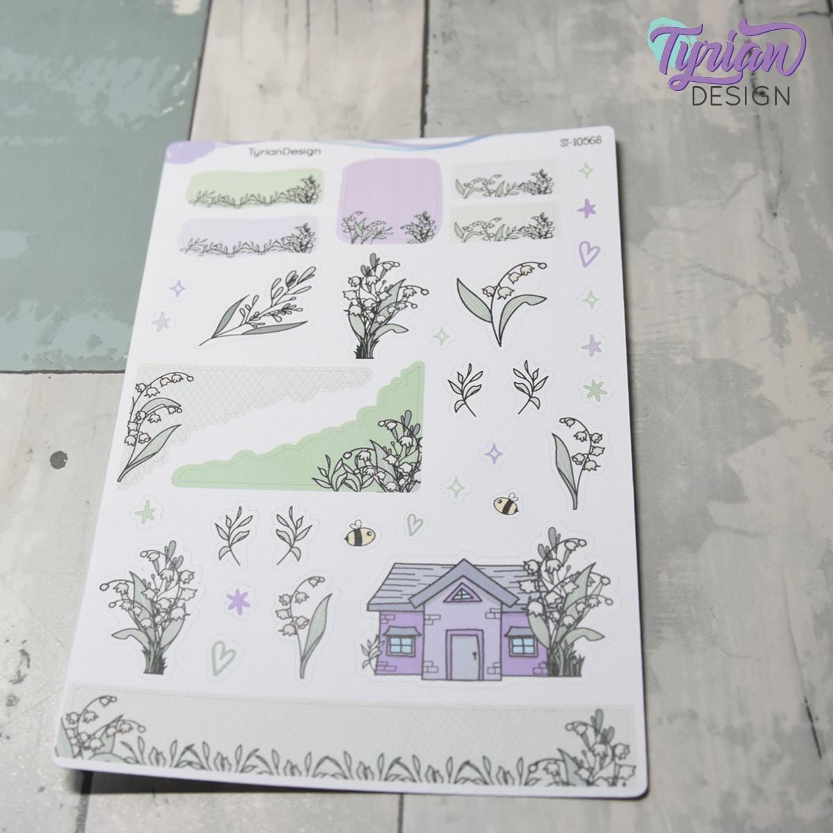 Lily of the Valley House Journal Stickers | 35 Stickers | 5x7" Sheet