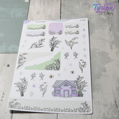 Lily of the Valley House Journal Stickers | 35 Stickers | 5x7" Sheet